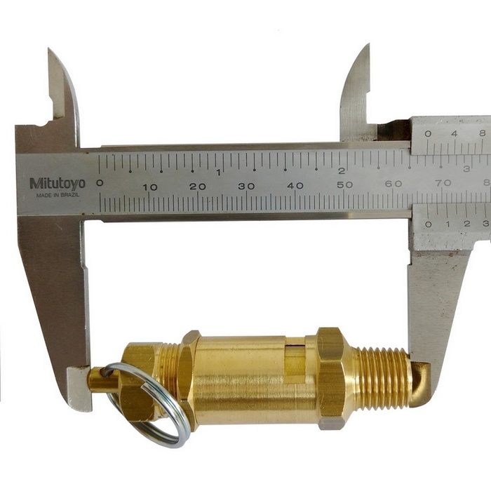 Válvula de segurança ou alívio 190 psi/libras (13,10 bar), rosca 1/4