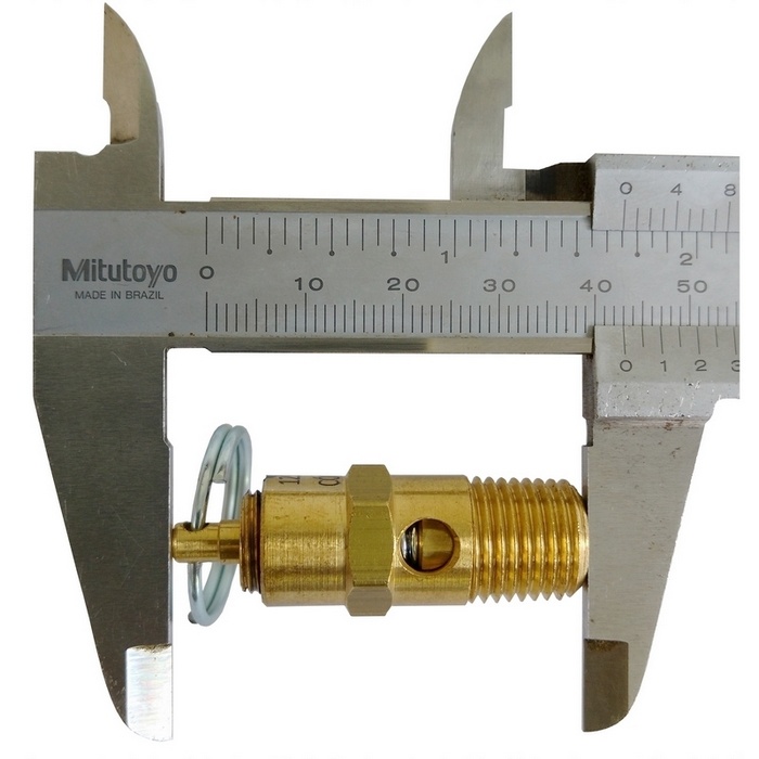 Válvula de segurança ou alívio 100 psi/libras (6,8 bar), rosca 1/4