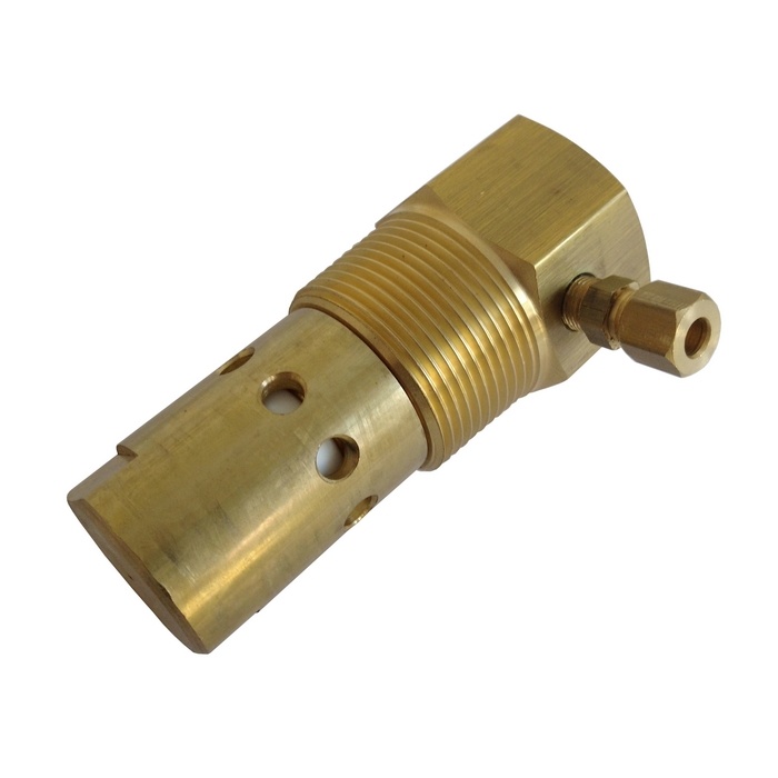 Válvula de retenção 1.1/4" BSPT x 3/4" BSP W800/W900 C/ Alívio 1/8", Código Schulz 60281501, Com Pistão De Teflon Para Compressor A Pistão.