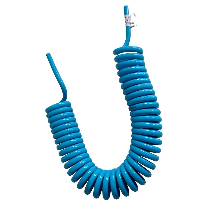 Mangueira espiral 8 mm x 7,0 metros linear em poliuretano na cor azul