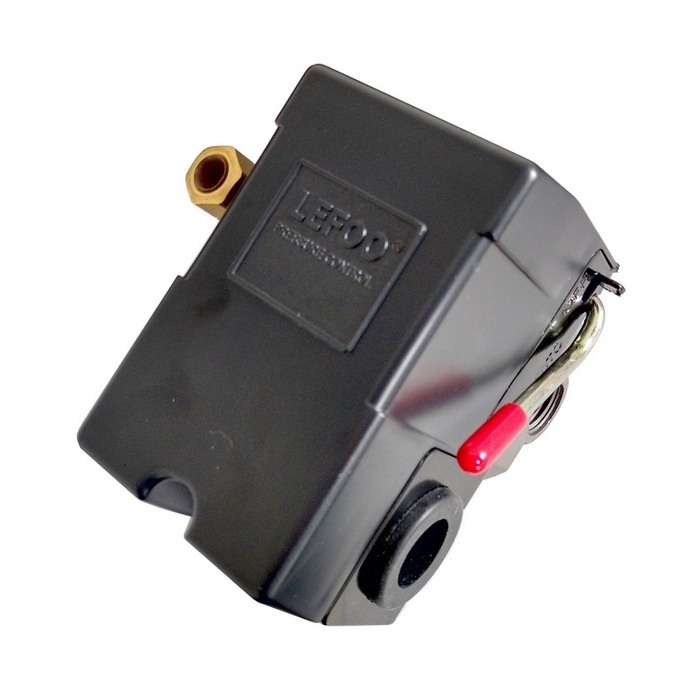 Pressostato LF10 100/140 PSI Rosca 1/4" NPT Com 4 vias E Alívio 1/4" - Lefoo