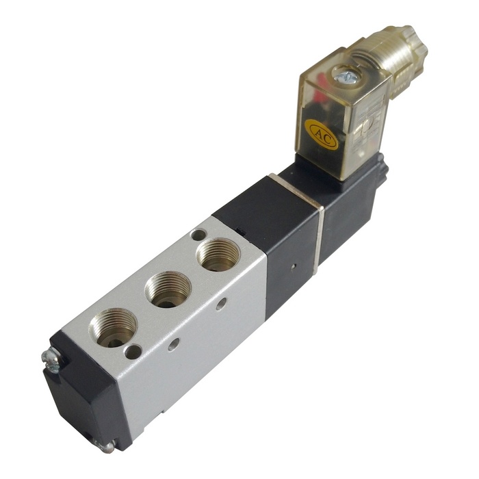 Válvula Solenóide/Mola 1/8 5/2 Vias 220 VCA (Compacta)