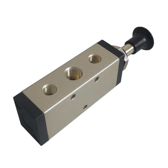 Válvula botão/mola 1/4 5/2 vias