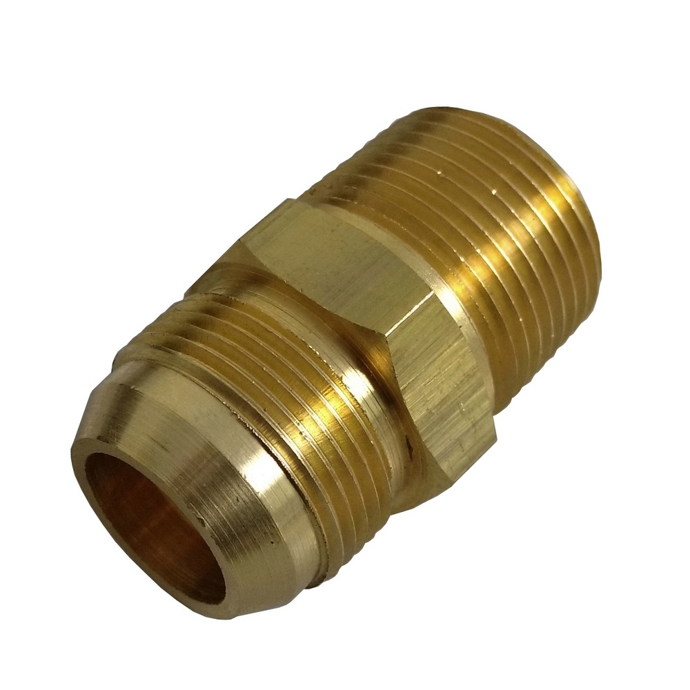 Niple Reto Para Tubo Flangeado 3/4" x Rosca 1/2" NPT Em Latão