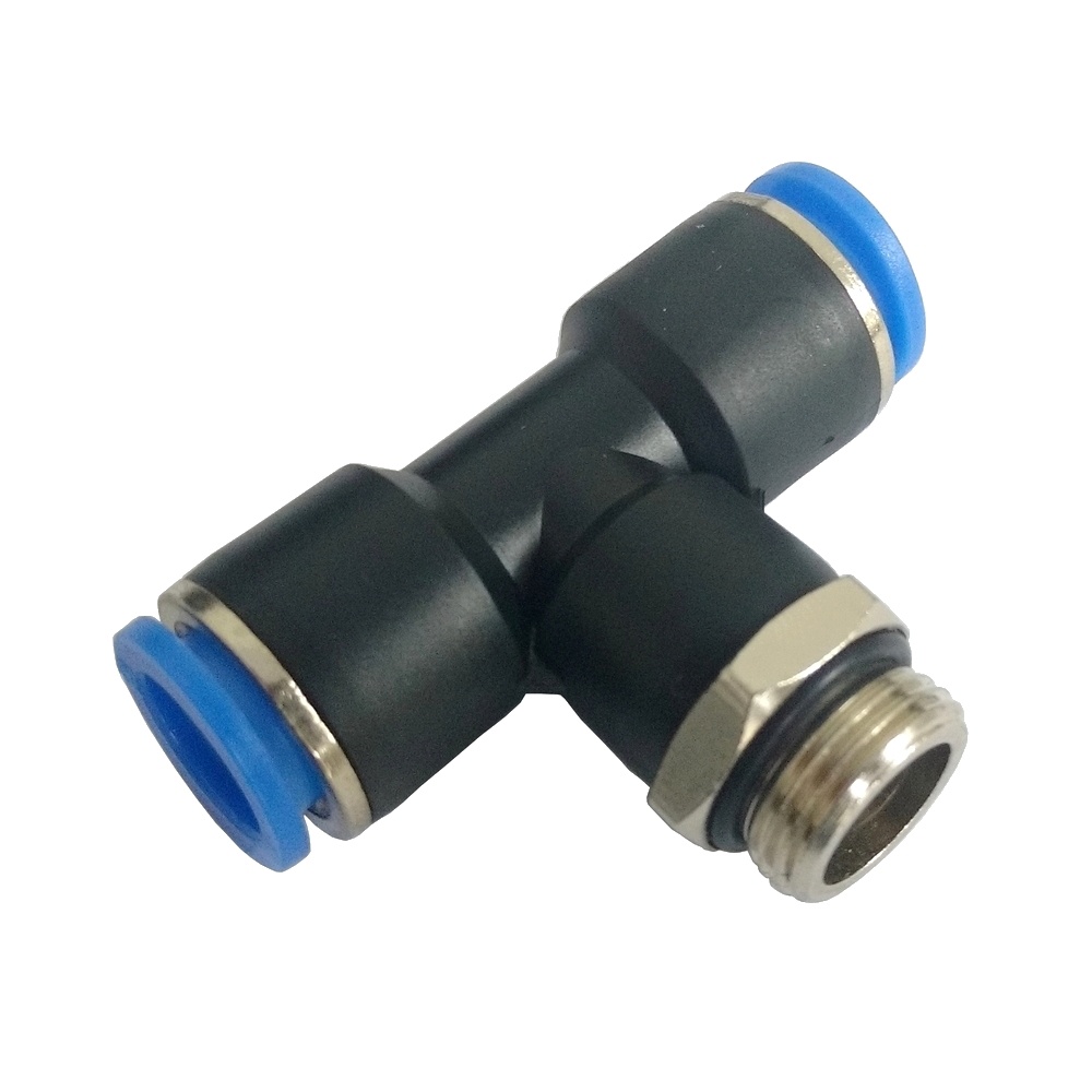 Tee Macho Central Tubo 10 x 1/4" BSP - PT-G (Conexão Pneumática Instantânea)