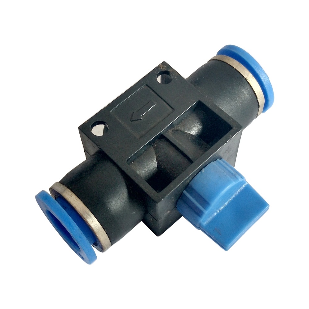 Válvula De Fechamento Manual Tubo 6 mm - HVFF (Conexão Pneumática Instantânea)