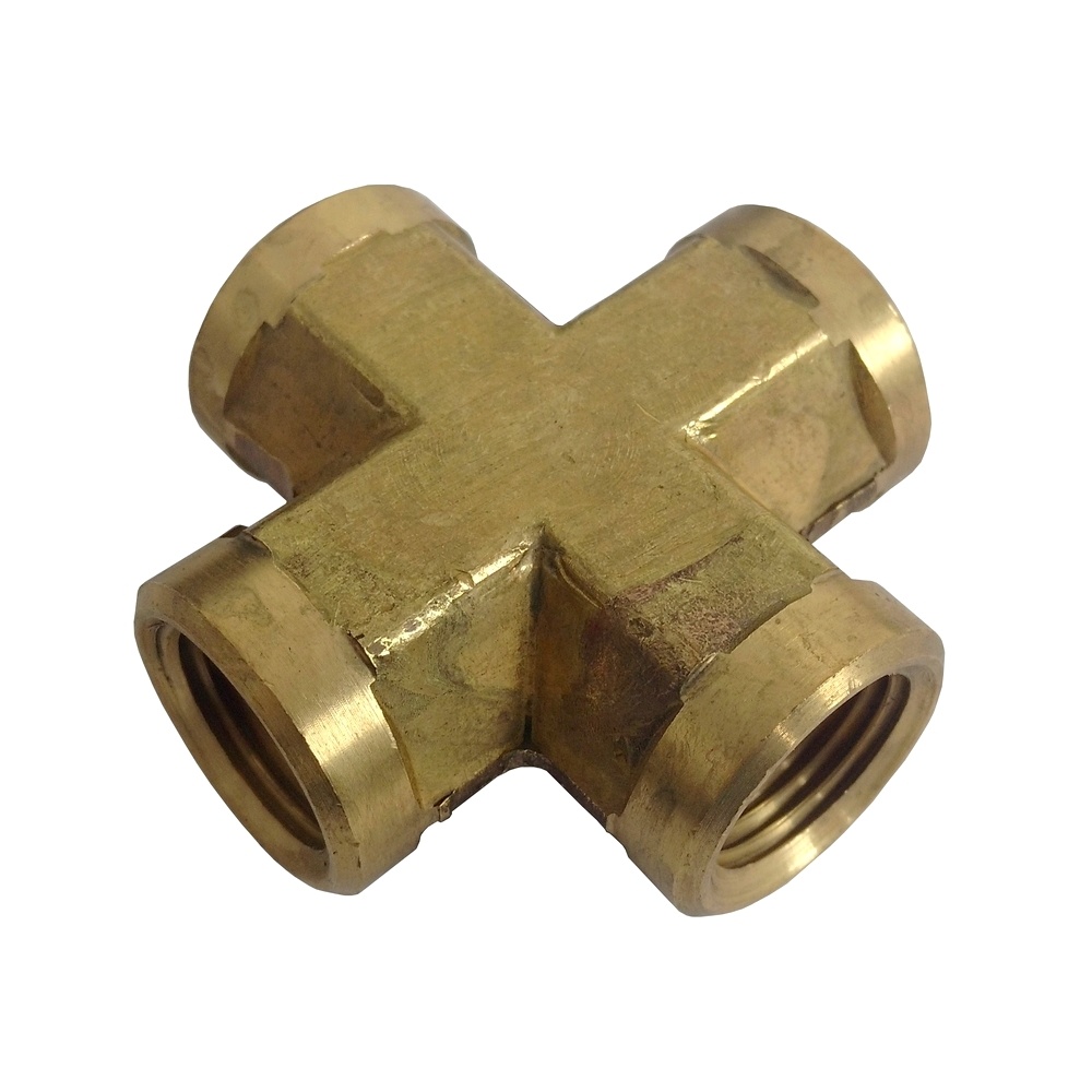 Cruzeta Rosca Fêmea 1/2" NPT Em Latão