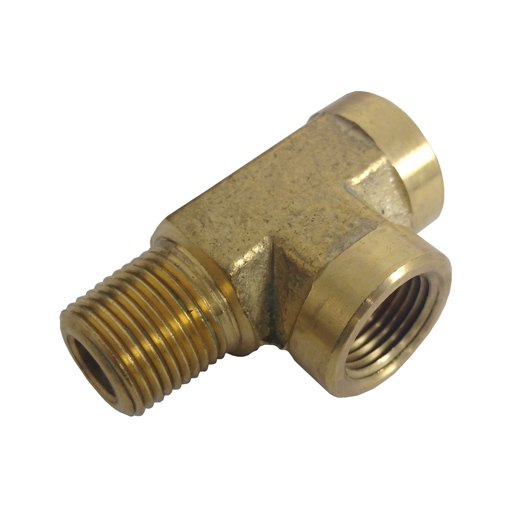Tee Macho Lateral 1/4" NPT em latão
