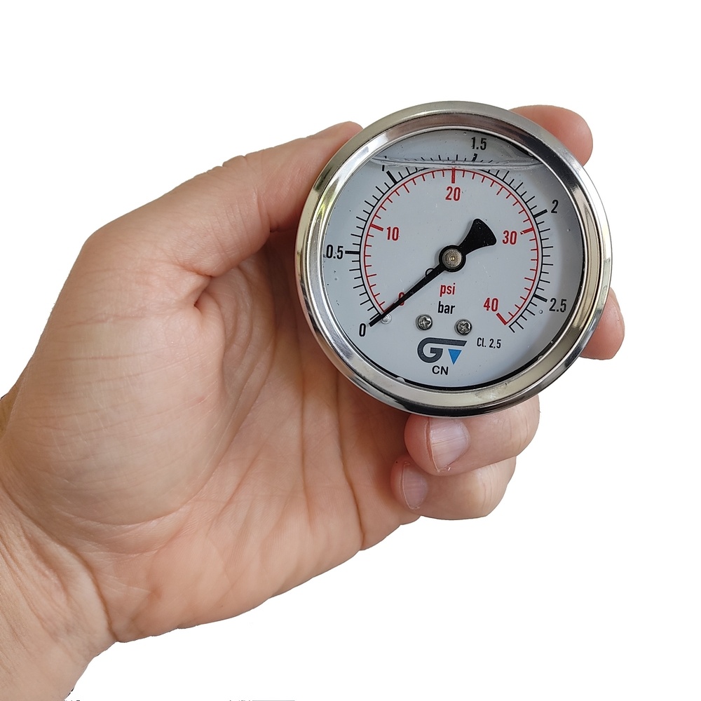 Manômetro Horizontal 40 Psi / 2,5 Bar Com Rosca 1/4