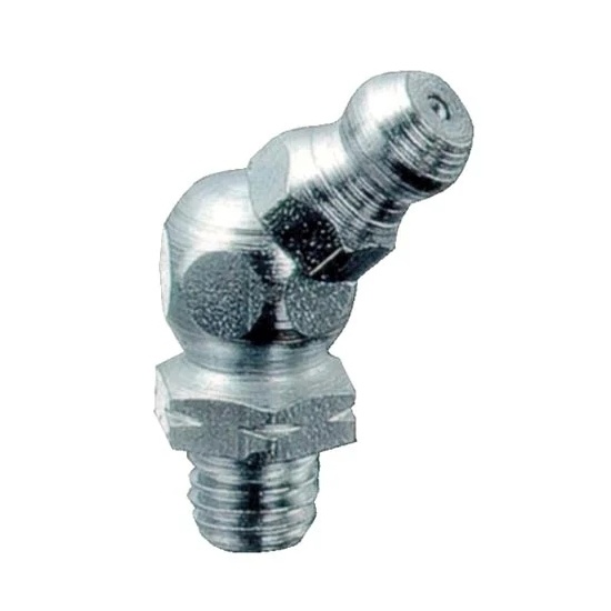 Graxeira Angular 45º Rosca 3/8" UNF 24 Fios Em Aço Zincado 