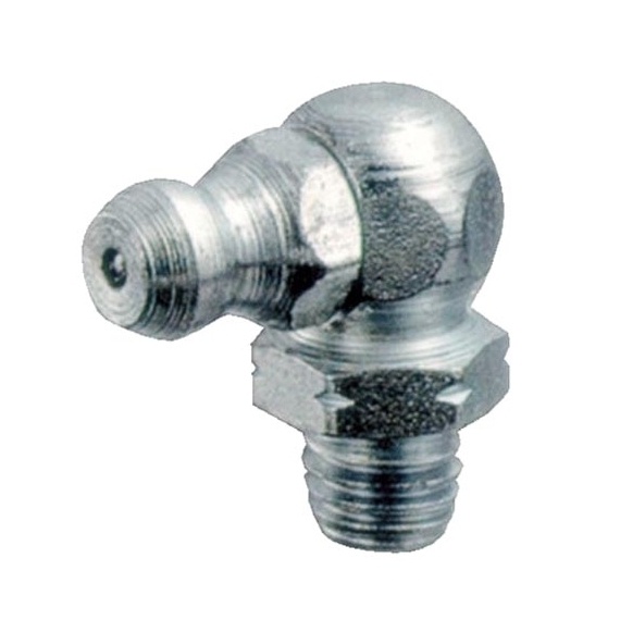 Graxeira Angular 90º Rosca M8 x 1,25 Em Aço Zincado 