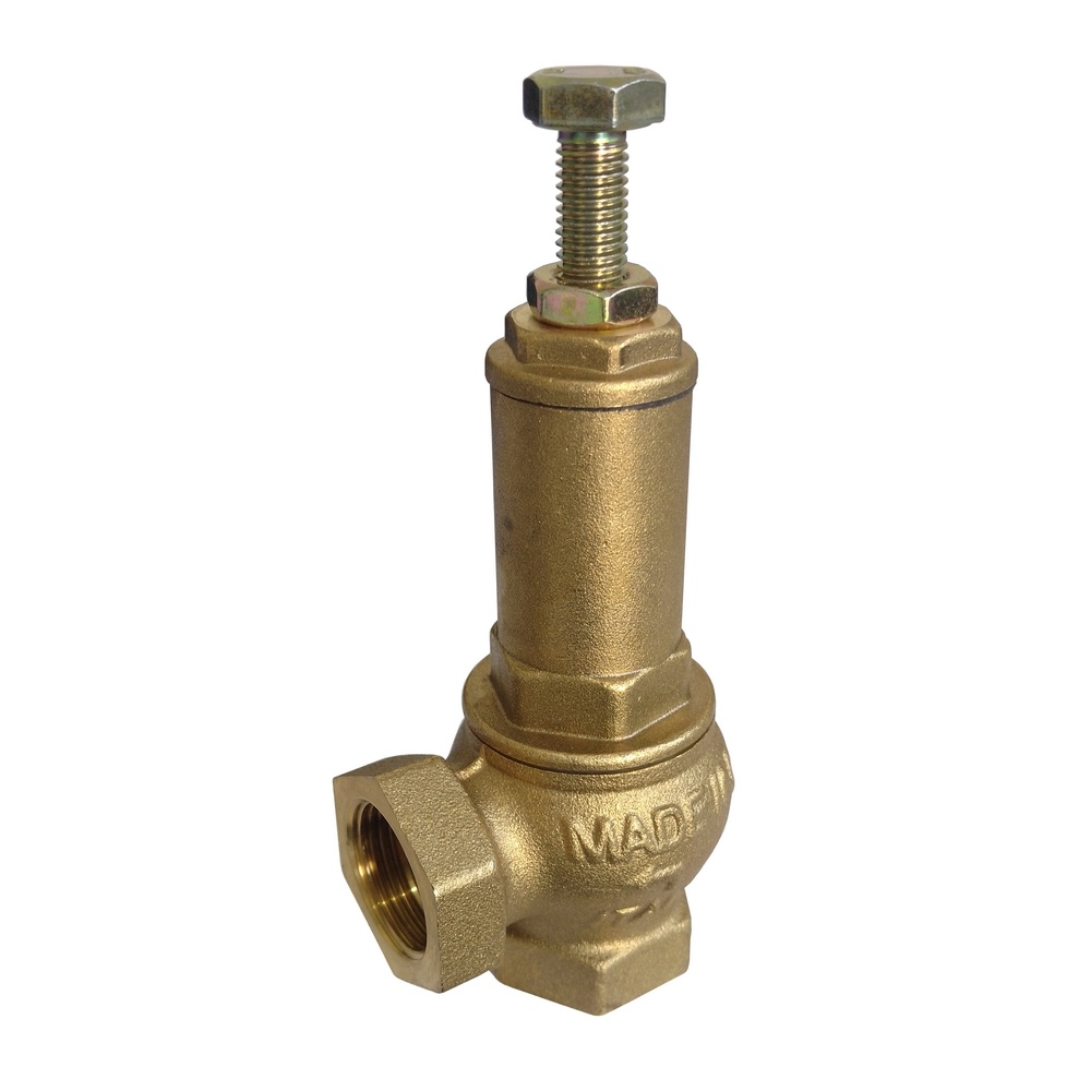 Válvula de Segurança 6 Bar Com Rosca 3/4" BSP Para Água, Ar Comprimido E Vapor (Pressão Máxima 16 Bar)