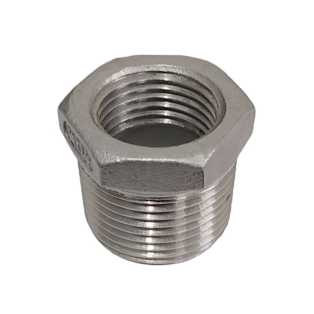 Bucha de Redução 3/8" BSPT x 1/4" BSP - Aço Inox 304