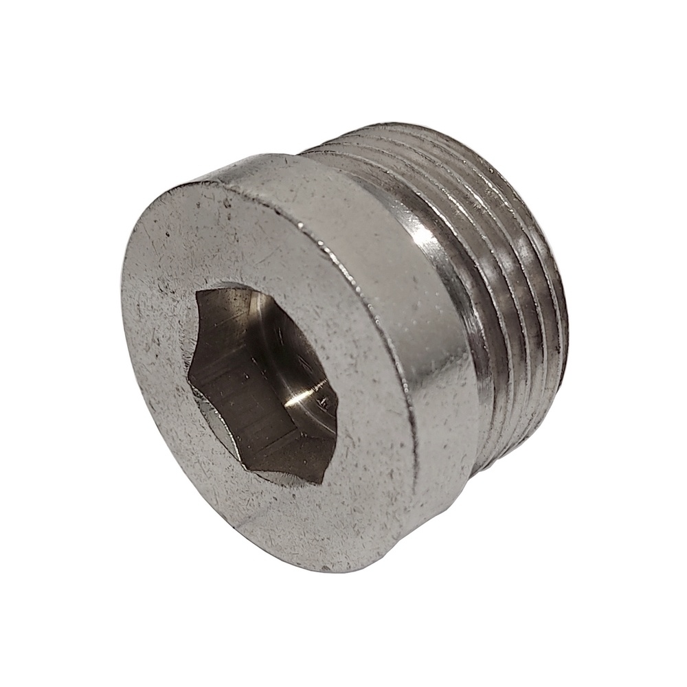 Bujão 3/4" BSP C/ Sextavado Interno Em Latão Niquelado.