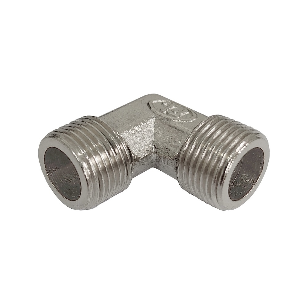 Cotovelo Macho/Macho 3/8" BSP Em Latão Niquelado