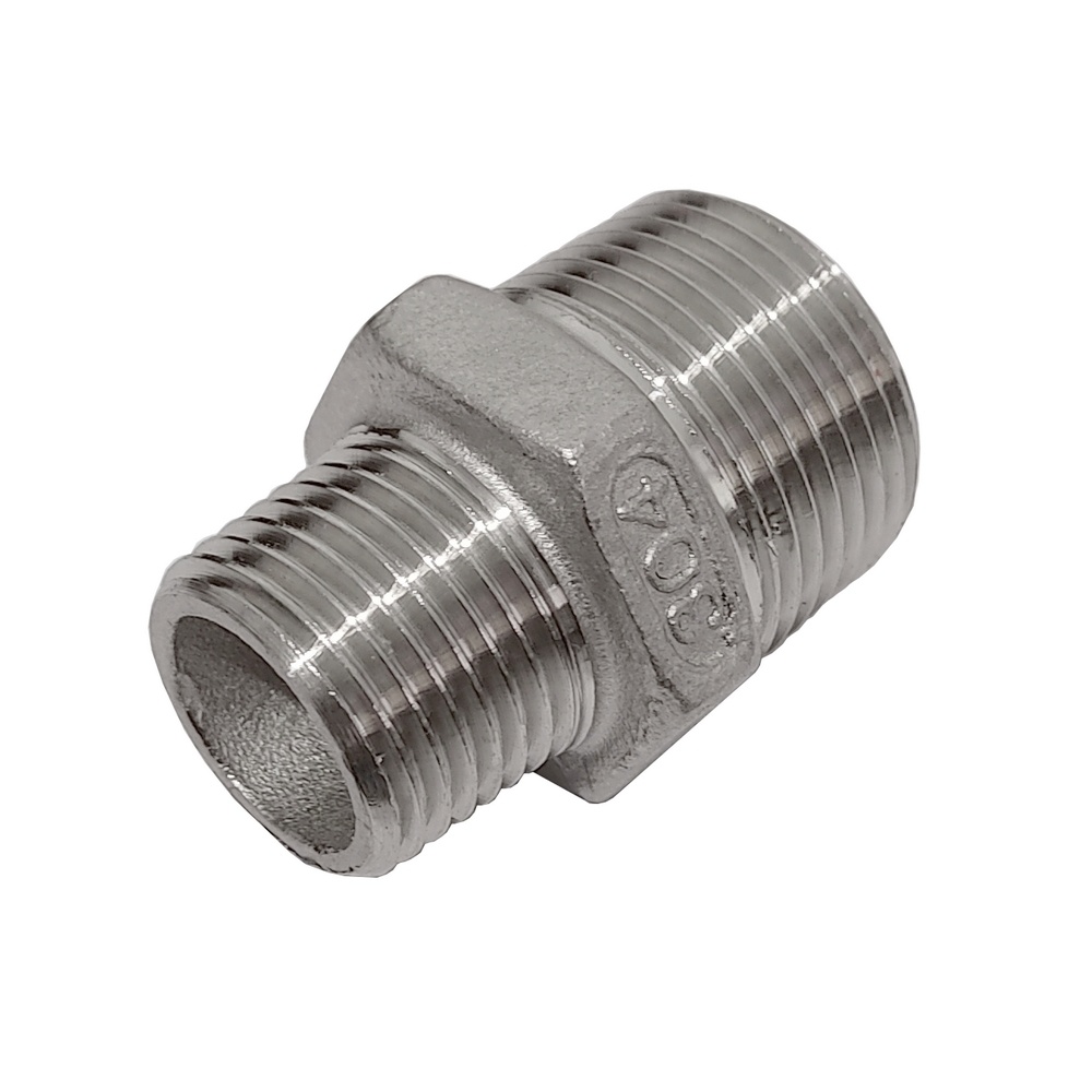 Niple De Redução 3/8" x 1/4" BSPT - Aço Inox 304
