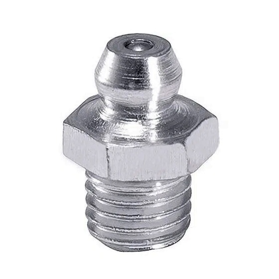 Graxeira Reta Rosca 1/4" NPT 18 fios em Aço Zincado 