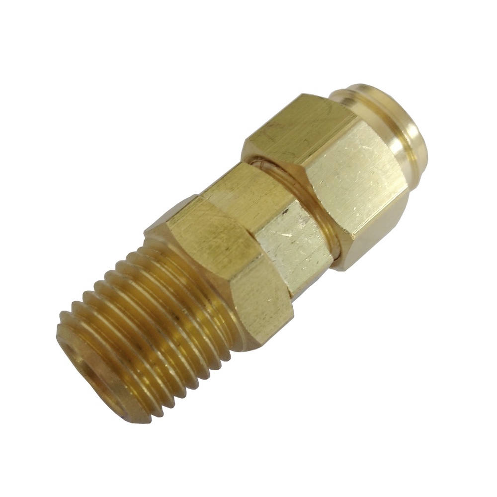 Conexão Giratória 1/4" BSPT Para Tubo 6 mm - Latão