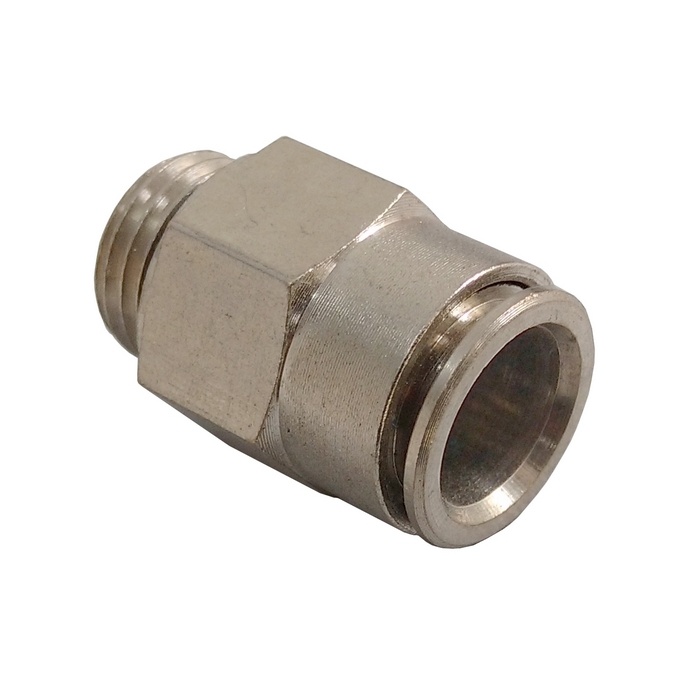 Conector Reto Tubo 10 x Rosca Macho 1/8" BSP - MPC-G (Conexão Pneumática Metálica)