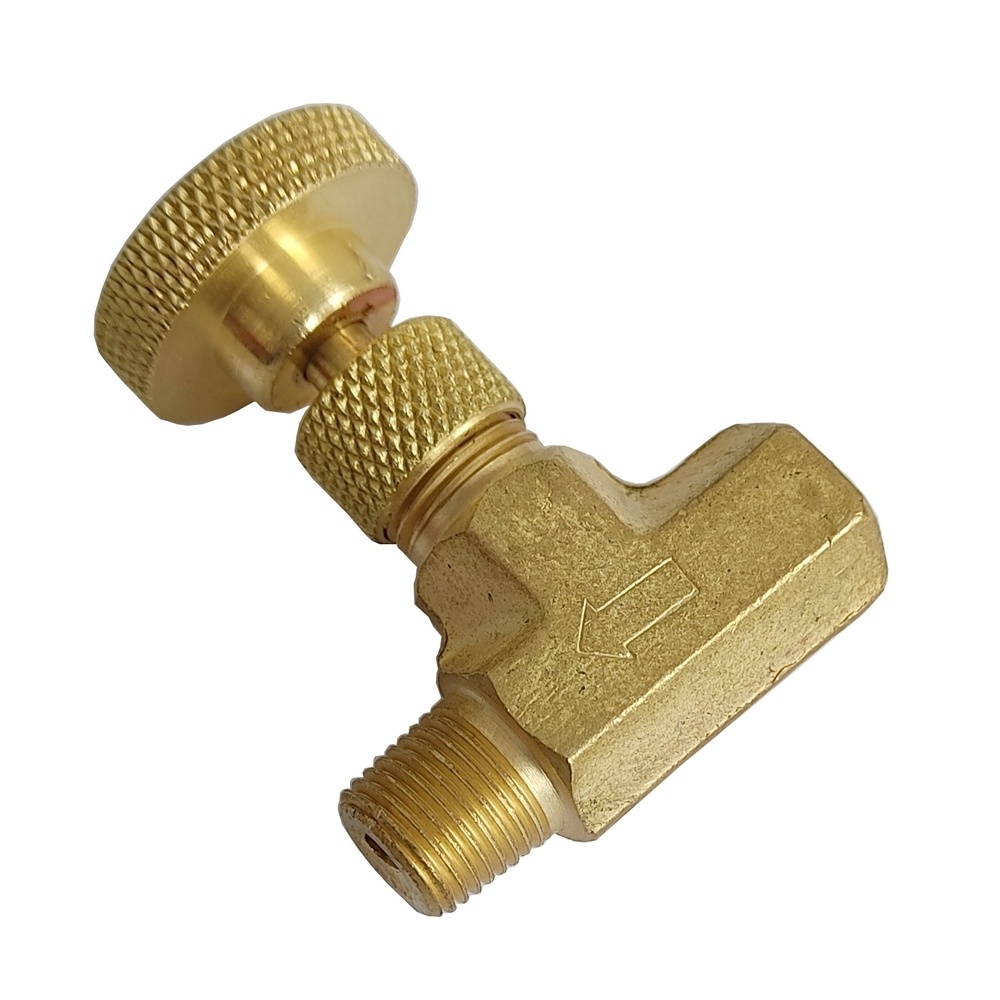 Registro Agulha Rosca Macho 1/4" NPT x Rosca Fêmea 1/4" NPT (Válvula Agulha)