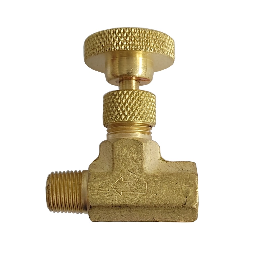 Registro Agulha Rosca Macho 1/4" NPT x Rosca Fêmea 1/4" NPT (Válvula Agulha)  Cód. 371014