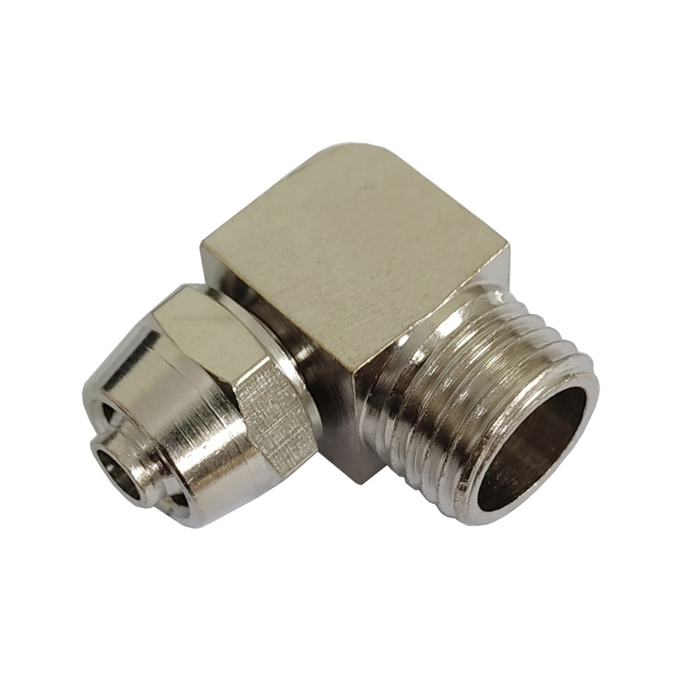 Cotovelo 8 mm x 1/4" BSP Dois Toques Niquelada