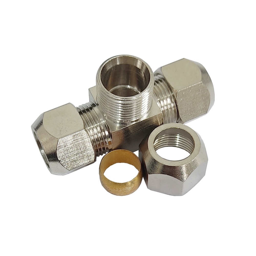 Tee União 10 mm Dois Toques Niquelada