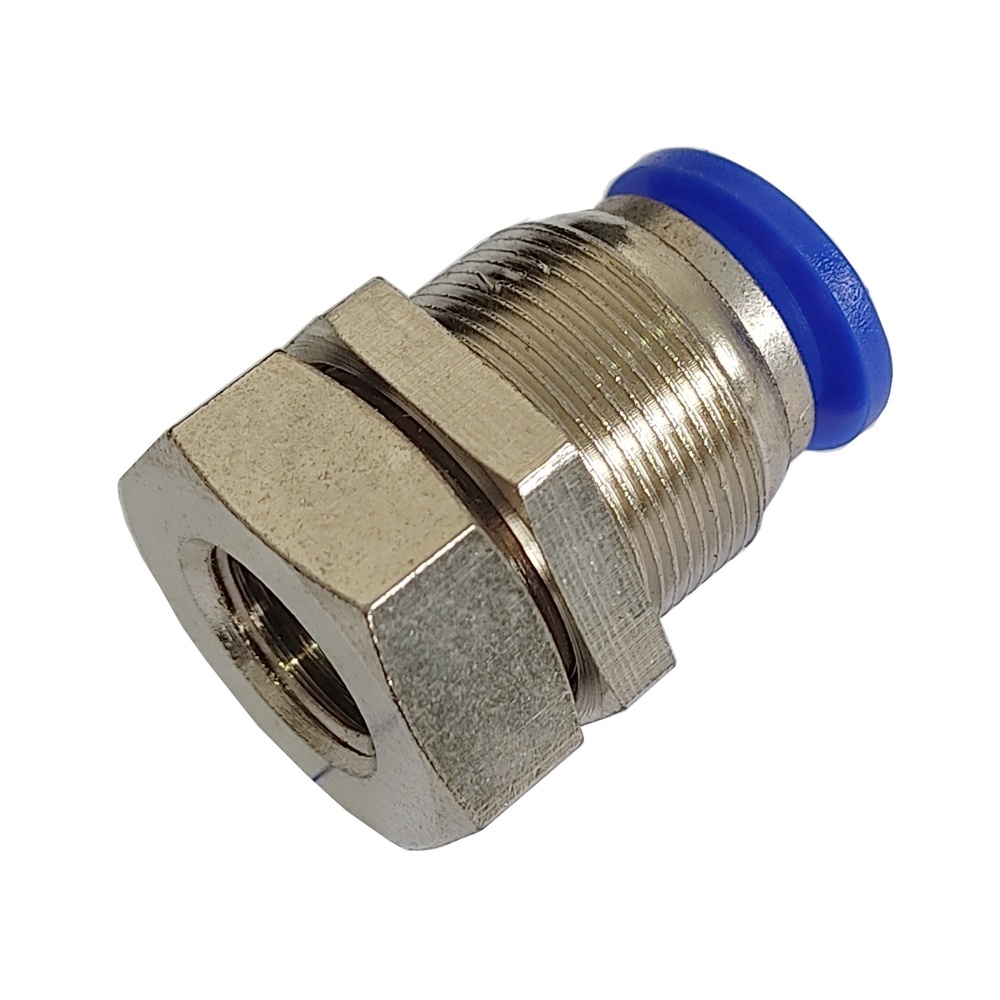 União Painel 10 mm x Rosca Fêmea 1/8" BSP - PMF (Conexão Pneumática Instantânea).