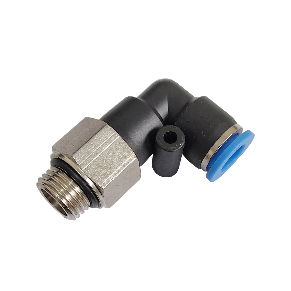 Cotovelo Alongado Tubo 10 x Rosca Macho 1/4" BSP - PLL (Conexão Pneumática Instantânea)