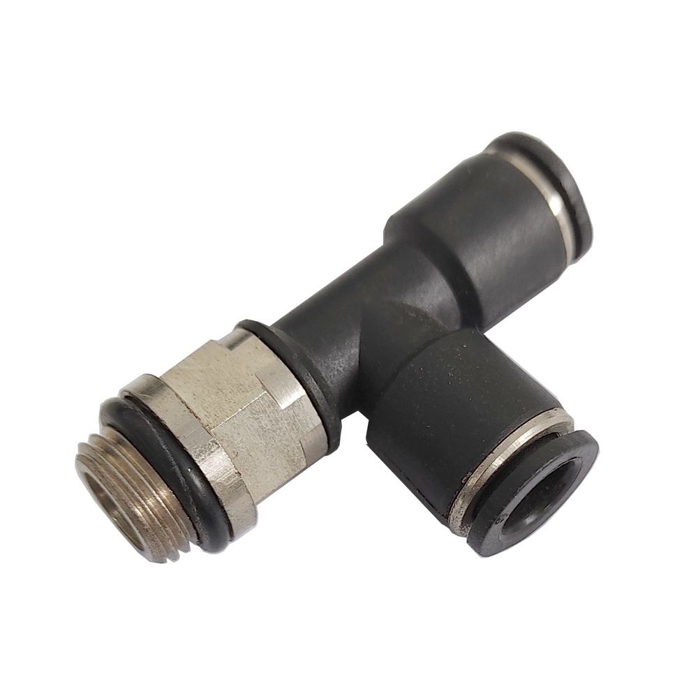 Tee Macho Lateral Tubo 4 mm x Rosca M5 Compacta - PST (Conexão Pneumática Instantânea)