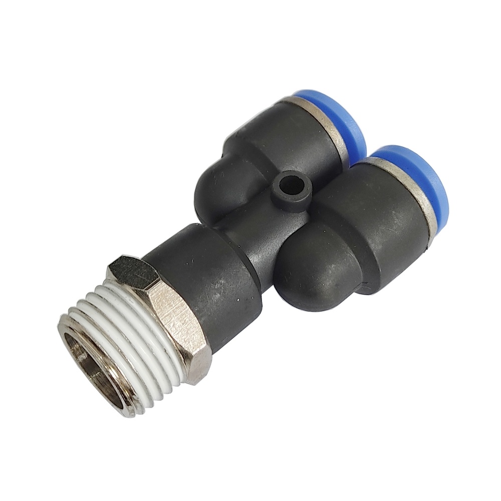Y Macho Tubo 8 mm x 1/4" NPT - PWT (Conexão Pneumática Instantânea)