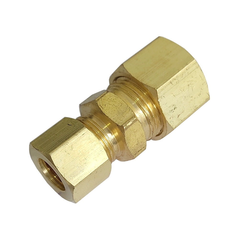 União Reta Tubo 1/2" x Tubo 3/8" - Latão