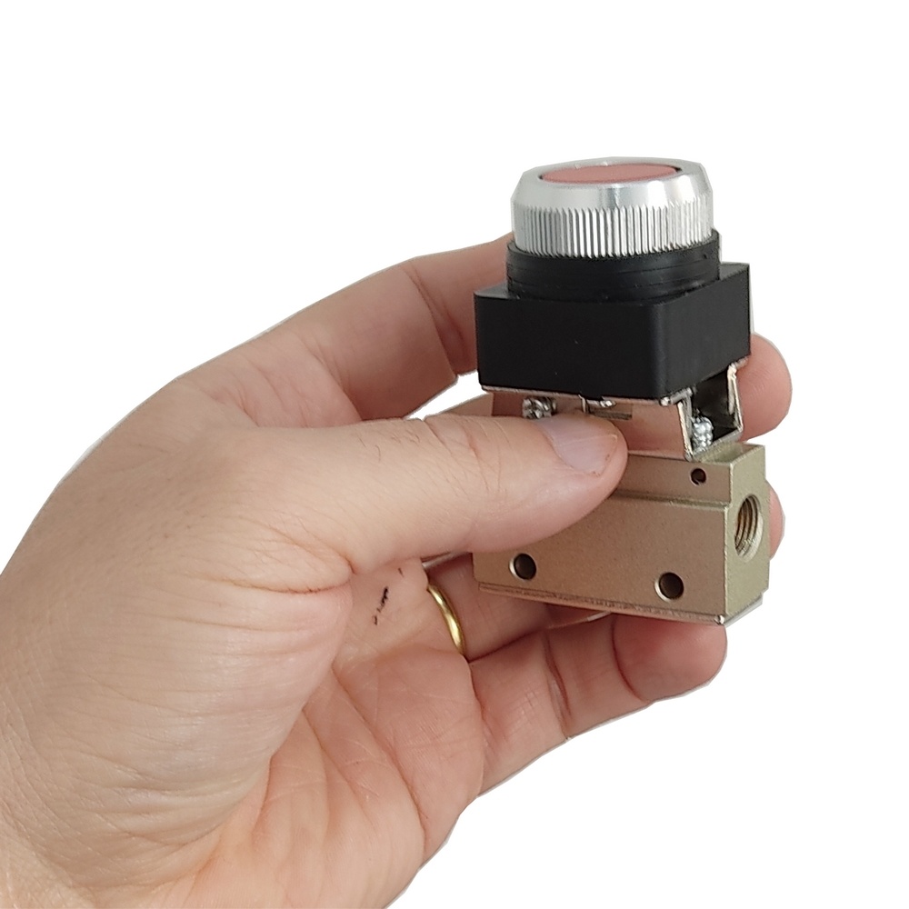 Válvula Botão Interno/Mola 1/8 3/2 vias - G321PP