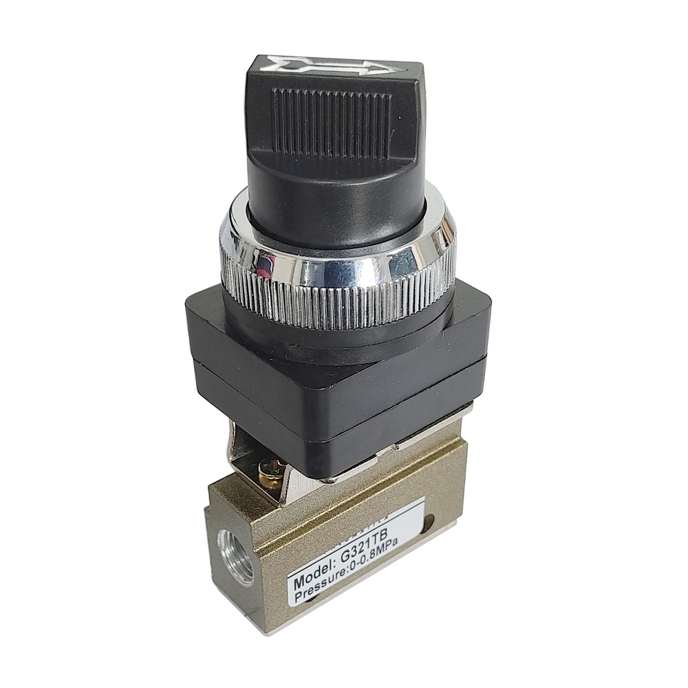 Válvula Botão Seletor Curto 1/8 3/2 vias - G321TB