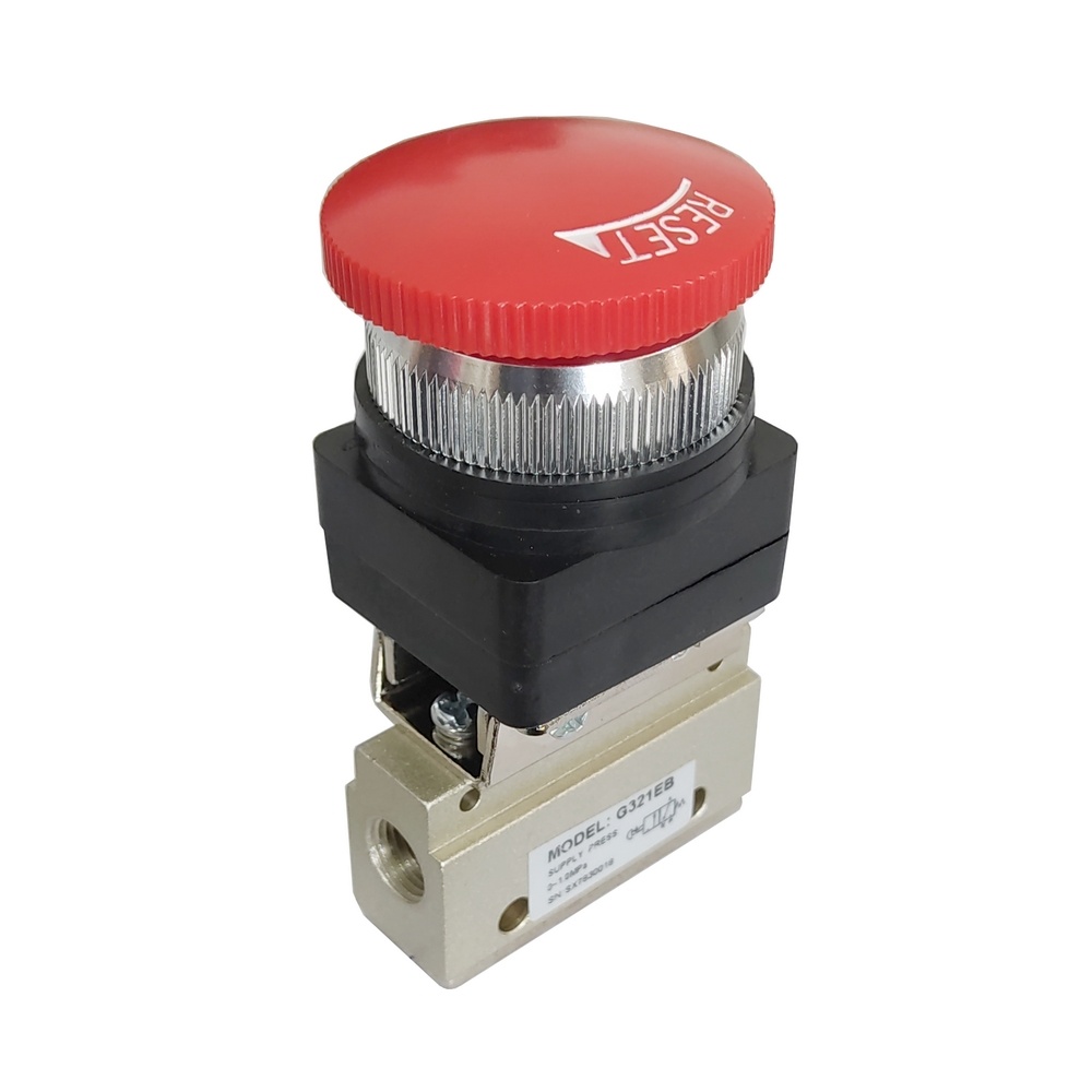 Válvula Botão Cogumelo/Trava 1/8 3/2 vias - G321PB