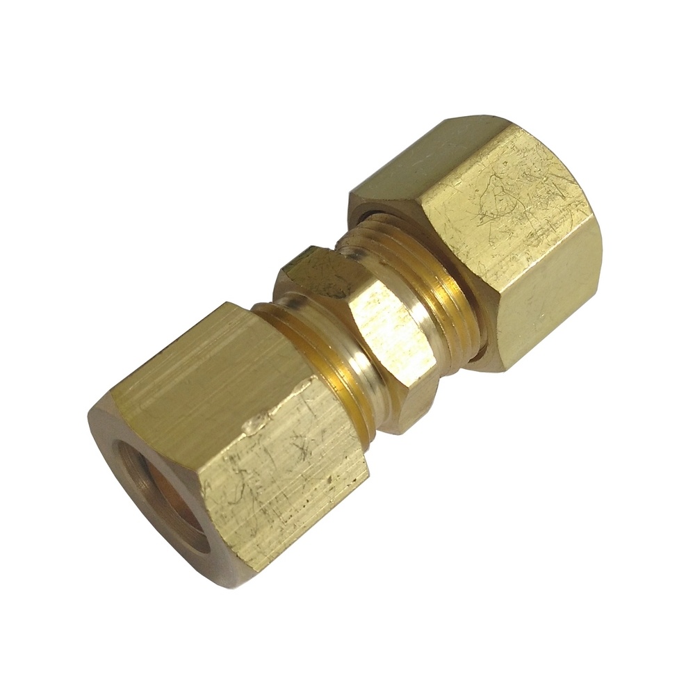 União Reta Tubo 6 mm x Tubo 6 mm - Latão