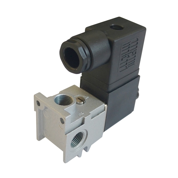 Válvula Solenóide Mini 1/8 2/2 Vias 220 VCA Com Manifold Na Válvula