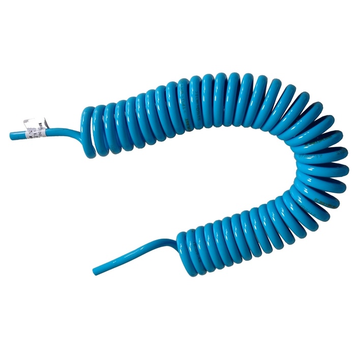 Mangueira / Tubo Espiral 6 mm x 5,0 Metros Linear Em Poliuretano Na Cor Azul