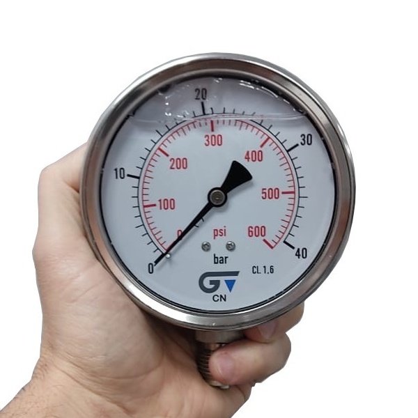 Manômetro Vertical 600 PSI / 40 Bar Com Rosca 1/2