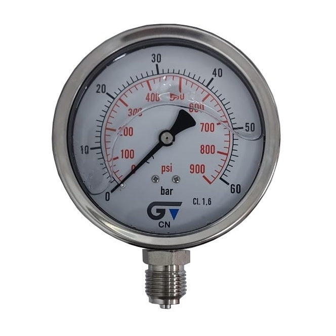 Manômetro Vertical 900 PSI / 60 Bar Com Rosca 1/2