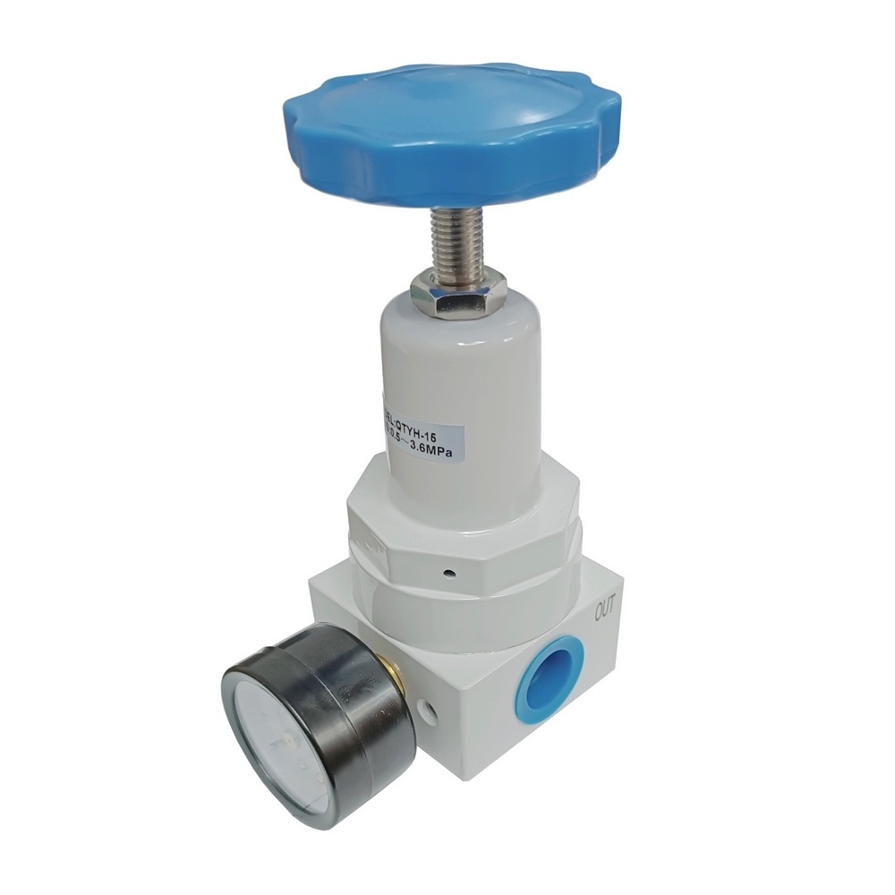 Regulador de Alta Pressão Rosca 1/2" BSP c/ Manômetro Modelo: QTYH15 (5 à 36 Bar )