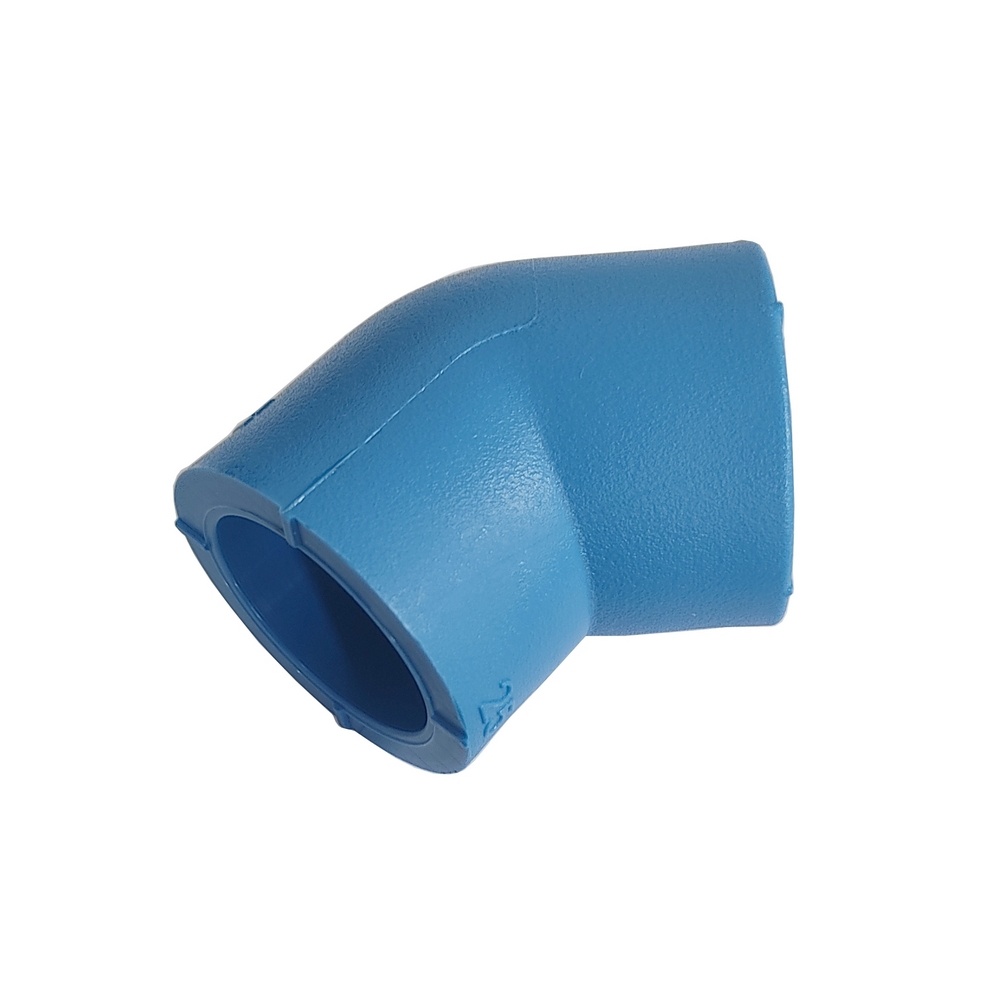 Joelho Soldável 45º 63 mm - PPR Azul (Linha TopAir / TopFusion)