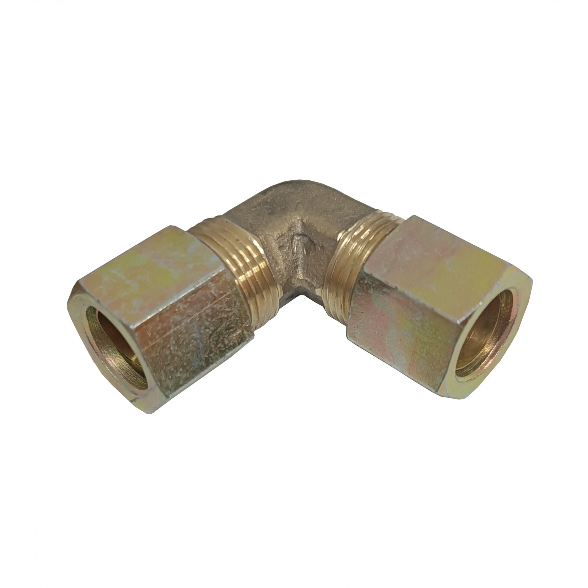 Cotovelo União Tubo 1/4" - Latão c/ Porca em Aço 