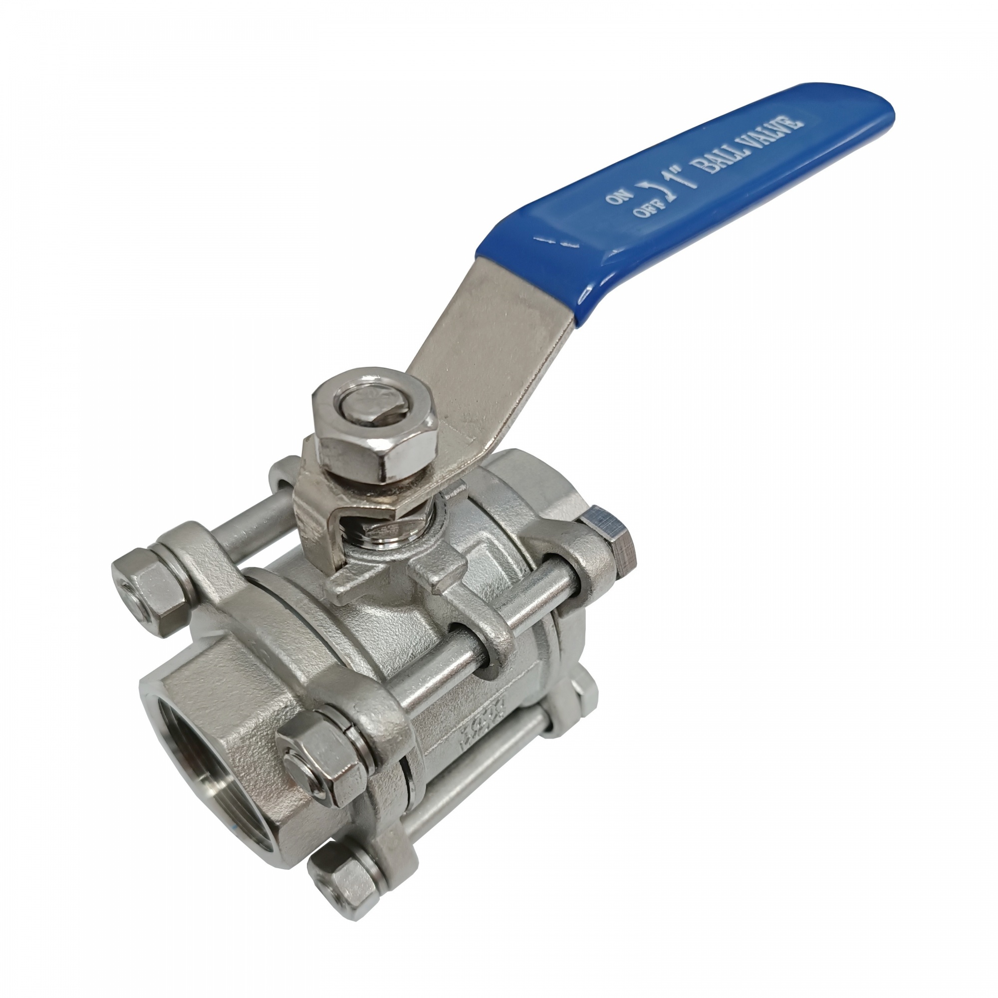 Válvula de Esfera Tripartida 1.1/4" BSP Passagem Plena - Total Inox com Vedação em Teflon