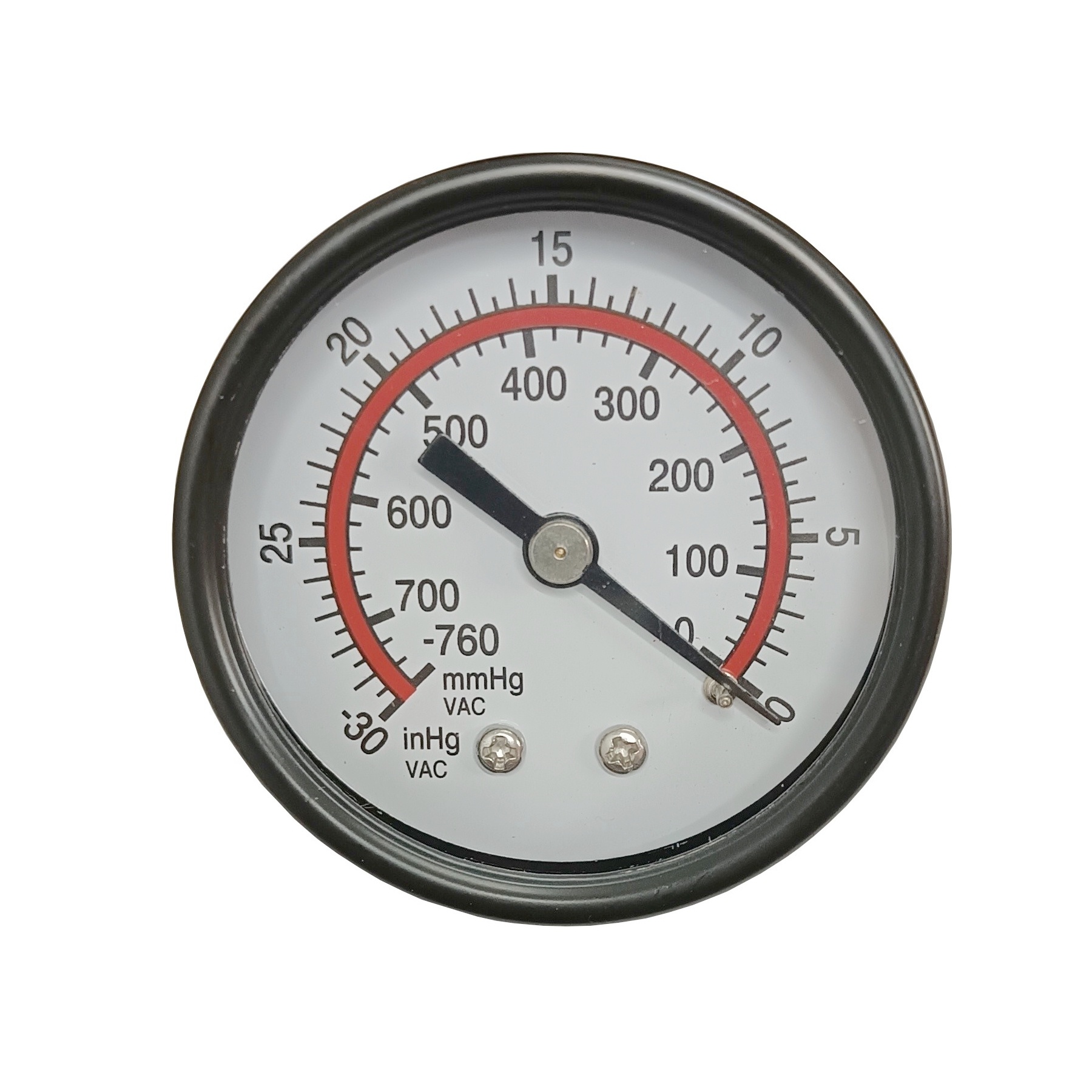 Vacuômetro Horizontal 0-760 Mmhg Com Rosca 1/4" BSP e Caixa Metálica Ø 50 mm 