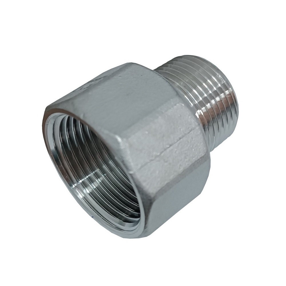 Adaptador Macho 3/8" BSPT x Fêmea 3/8" BSP - Aço Inox 304