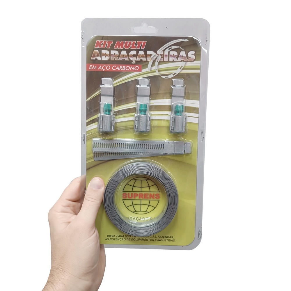 Kit Multi Abraçadeiras em Aço Carbono - Fita  14 mm 
