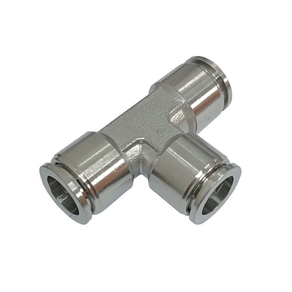 Tee União Tubo 12 mm - PUT (Conexão Instantânea Aço Inox)