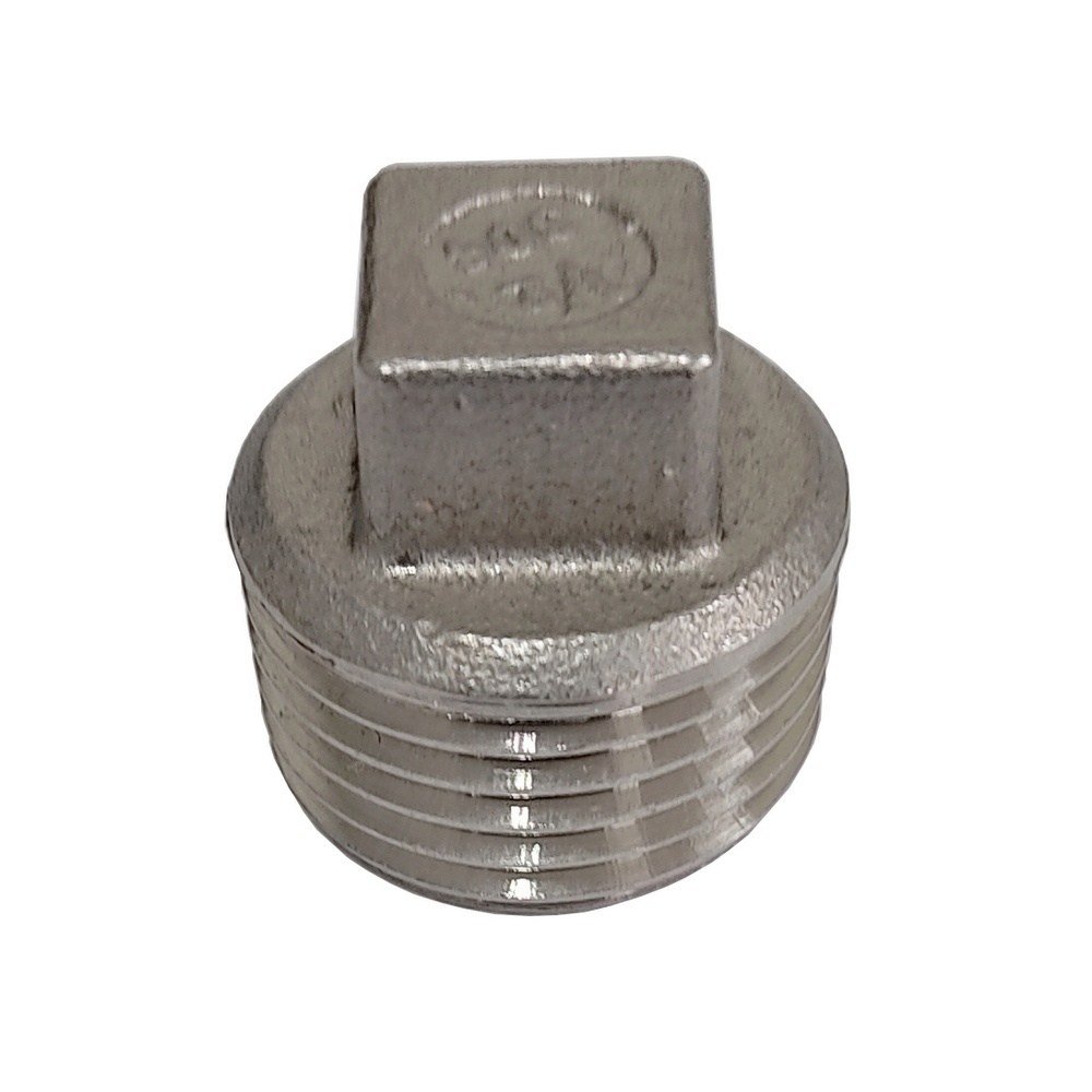 Bujão Quadrado 1/8" BSPT - Aço Inox 304