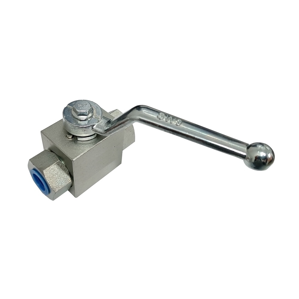 Válvula de Esfera Hidráulica Alta Pressão 1/2" BSP 500 Bar - Aço Carbono